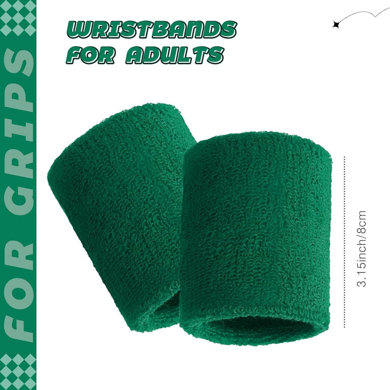 Bememo 24 Pcs Wrist Sweatbands Bulk Sports Wrist Bands for Men Women Breathable Athletic Tennis Wristbands Stretchy Absorbent Cotton Terry for Basketball, Baseball, Gym, Working Out - Image 3